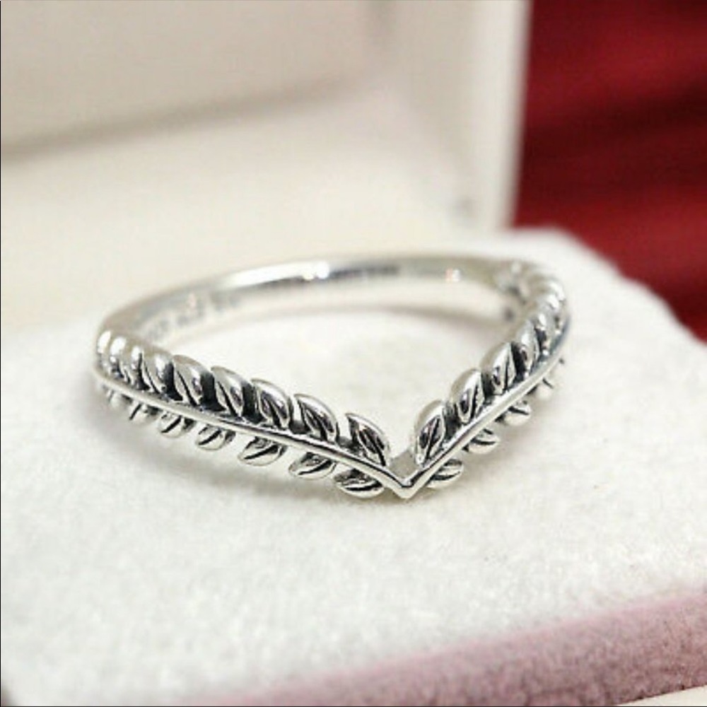 Pandora wheat grains wishbone ring